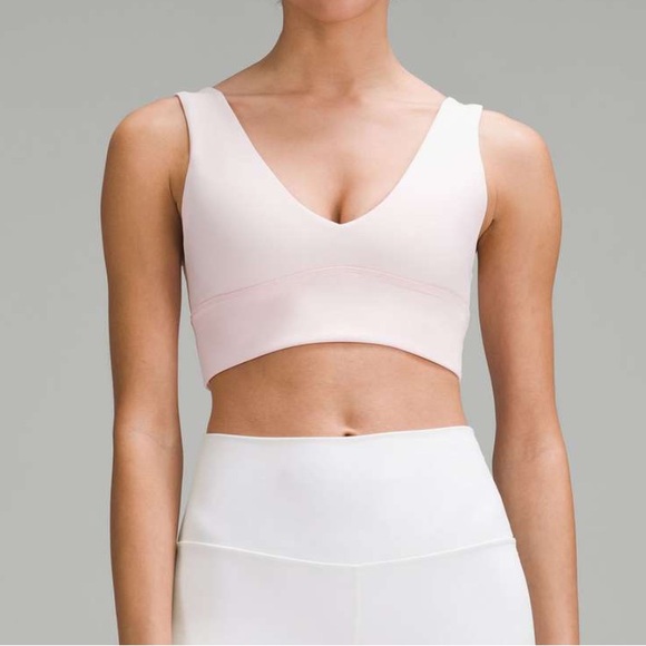 $54 Lululemon Align V-Neck Bra *Light Support, A/B Cup Meadowsweet Pink - Picture 2 of 9